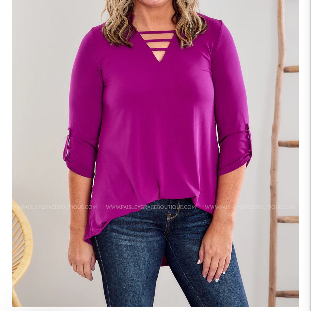 Paisley Grace 2XL Magenta Tunic